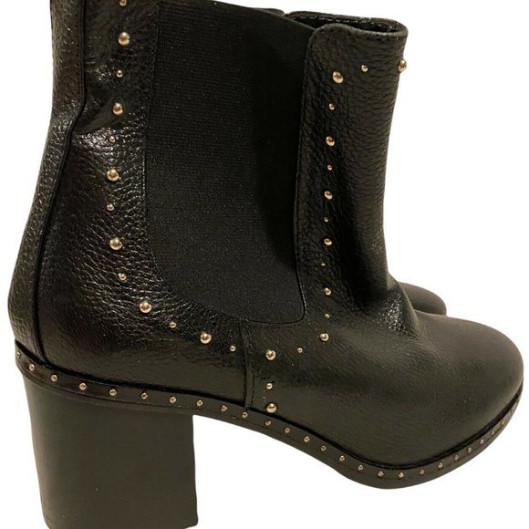 Italian leather boots NAPOLEON US 6.5-7 EU 37 Black Leather - Picture 3 of 9